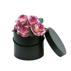 Custom printed Black Round Boxes